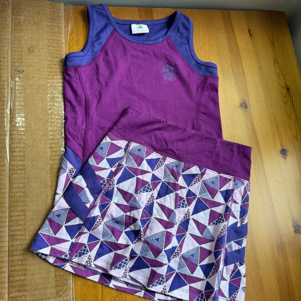 Street tennis club skort outfit size 8 purple mauve tank tennis